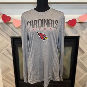 NFL Arizona Cardinals Football Long Sleeve Performance T-Shirt Team Apparel Gray